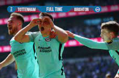 Tottenham Hotspur losing to Brighton 0-1